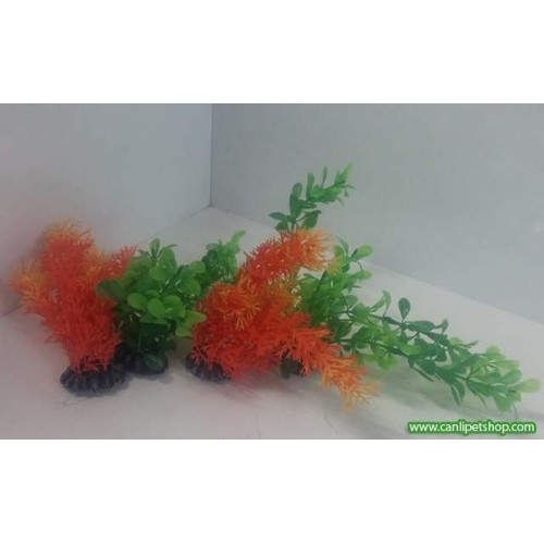 Plastik Bitki 4 Adet 16 cm Karışık Renkli