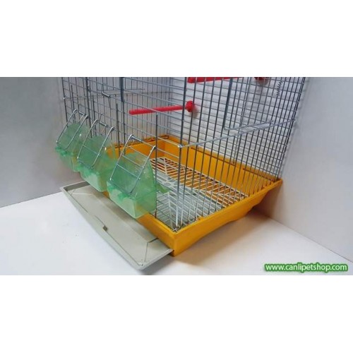 3 Yemlikli Gümüş Görünümlü  Kafes (60x33x22) 1 Ad Ücretsiz Kargo 