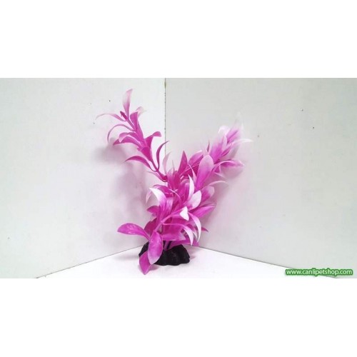 Pembe Gül Plastik Bitki Boy : 15 Cm