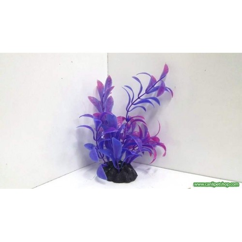  Eflatun-Gül Plastik Bitki Boy : 15 Cm