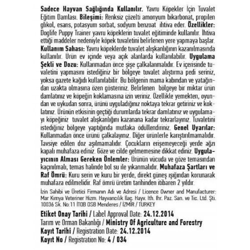 DOGLİFE ÇİŞ EĞİTİM DAMLASI 50ML