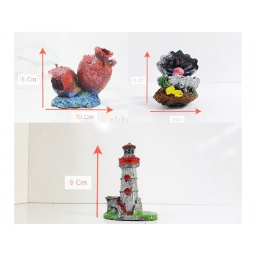 Akvaryum  Küçük dekor Set 3 Adet