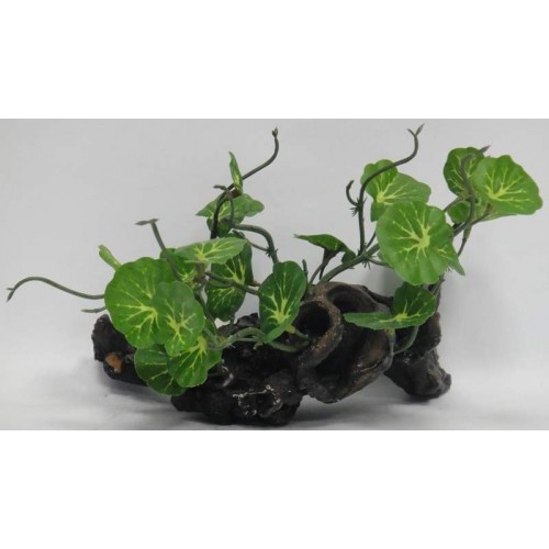 4726152 Ağaç Köküne Sarılı Plastik Akvaryum Bitkisi 15 cm