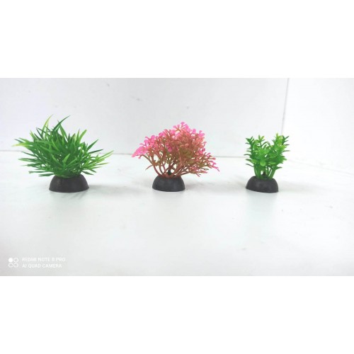 Mini Plastik Bitki Seti 3 Adet 6 Cm