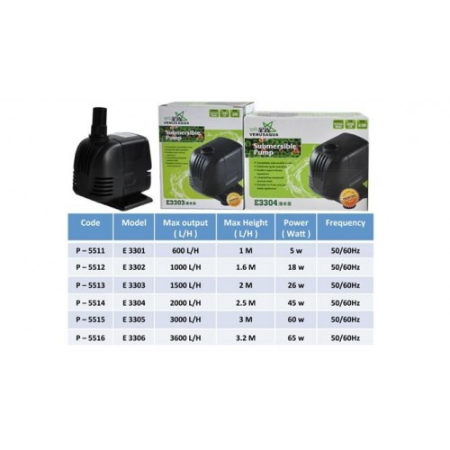 Venus Aqua Kafa Ve Sump Motoru 26W 1500lh (E-3303) 