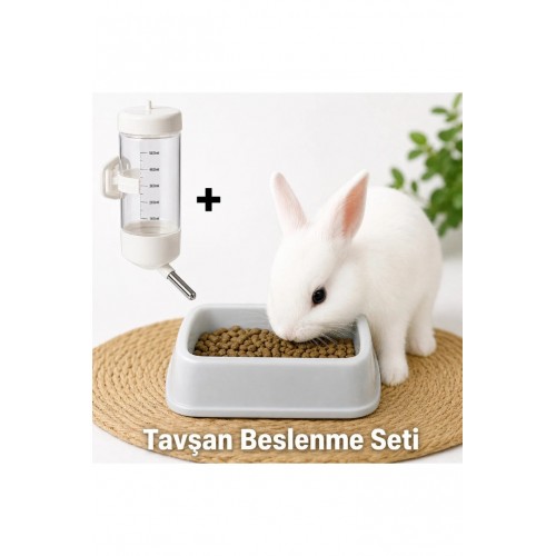 Tavşan Beslenme Seti Suluk Ve Mama Kabı