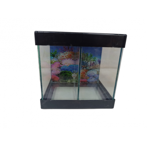 Betta Akvaryumu İki Bölmeli 20 Cm 5 Litre Siyah Renk