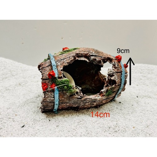 Akvaryum Dekor Batık Fıçı 15 cm