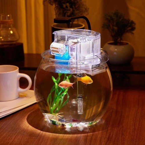 Jeneca YG-29 Mika Fanus Akvaryum Seti 29x29x27 Cm – Modern Tasarım, LED Işıklı ve Filtreli