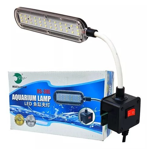 RS-38L LED Akvaryum Lambası 2W 20-40 cm Akvaryumlar İçin 220V Fişli, Düğmeli ve Kolay Montajlı