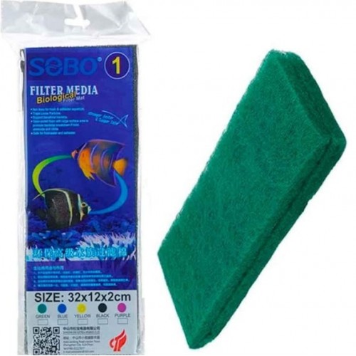Sobo Sump Ve Filtre Süngeri 32x12x2 Yeşil (Nitrat-Nitrit ve Amonyak)
