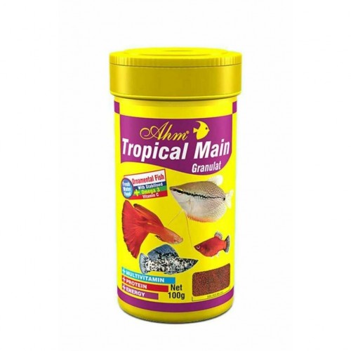 Ahm Tropical Main Granulat Renk Canlandıran Balık Yemi 100 Ml