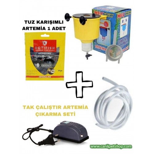 Tak Çalıştır, Artemia Çıkarma Seti (Motor+Artemia Çıkarma Seti+Hava Hortumu+Artemia)