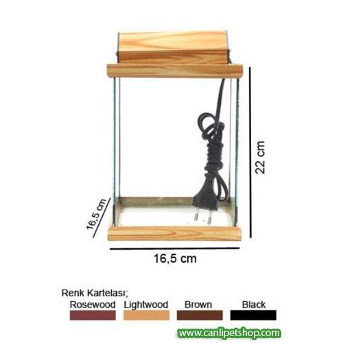 Betta İçin Mini Cam Akvaryum (Işık Tesisatlı)