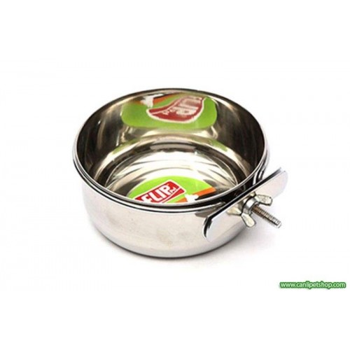 Vidalı Yemlik-Suluk Çelik Papağan için 10 cm 10 OZ