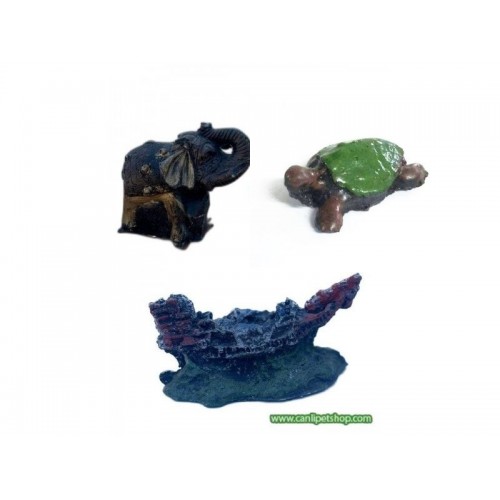 Akvaryum Ve Fanus İçin Mini Dekor Set 3 Adet