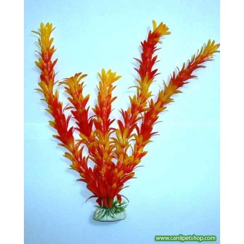 .Elodea Sarı-Kırmızı Plastik Bitki Boy : 20 Cm