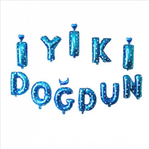 İyi Ki Doğdun Folyo Balon Set Mavi Puantiyeli