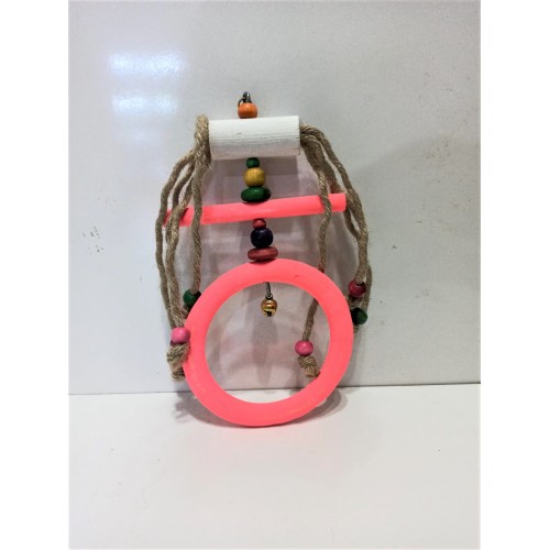 Kuş Oyuncağı RENKLİ  SALINCAK FOSFORLU  PEMBE