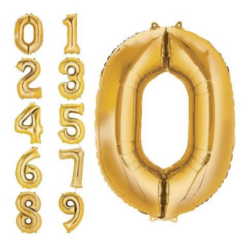 Rakam Folyo Balon Gold Altın Renk Orta Boy 0 Numara