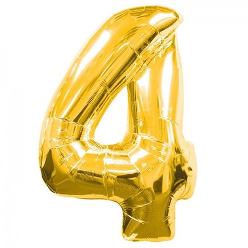 Rakam Folyo Balon Gold Altın Renk Orta Boy 4 Numara