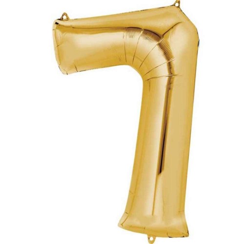 Rakam Folyo Balon Gold Altın Renk Orta Boy 7 Numara