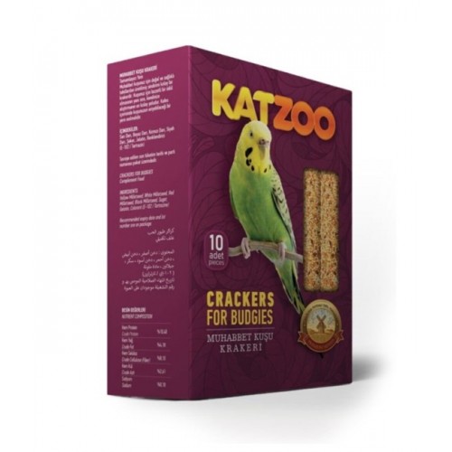 Katzoo Muhabbet Kuşu Yemi Kraker 10'lu Paket 