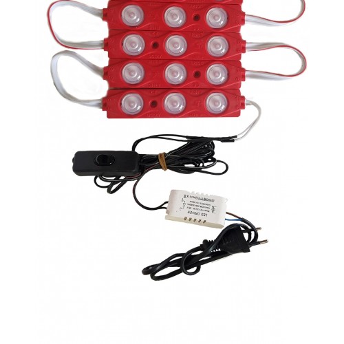 Power Led  40-60 Cm Akvaryuma Uygun 4 Adet Led -- Kırmızı