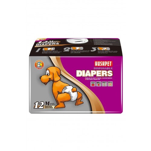 Hushpet diapers dişi köpek bezi Medium 12'li 7-16 kg