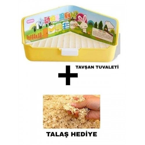 Tavşan Tuvaleti Üçgen Büyük 36*22.5*18 cm Talaş Hediye !