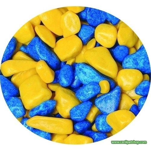 Sarı Lacivert Fanus Çakılı 10 mm 1 kg